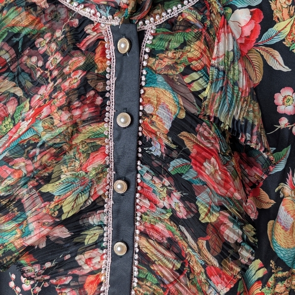 Dalia MacPhee Tropical Bird Print Dress sz XL - Picture 6 of 8